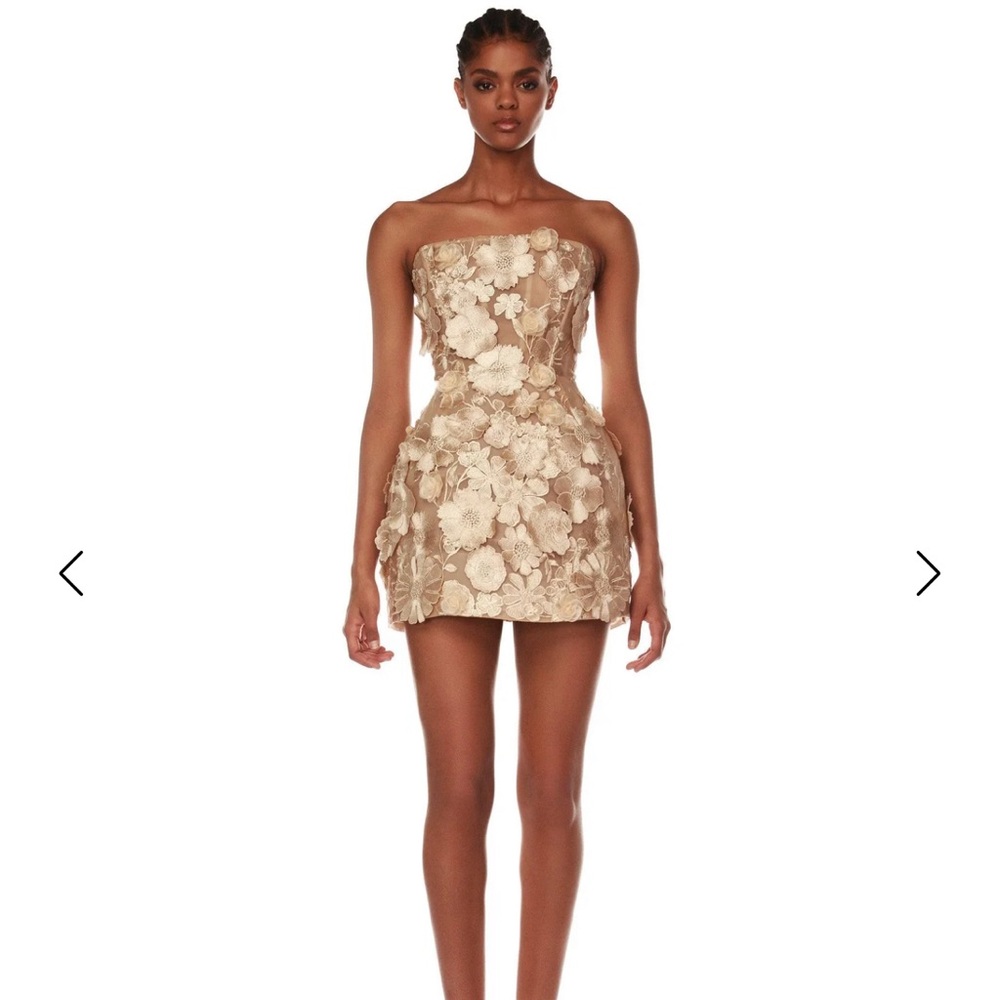 Bronx and Banco Jasmine Maraya Gold Mini Dress